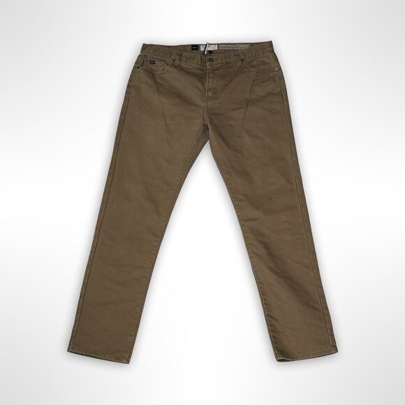 RVCA The Regulars Brown Moisture Wicking Denim Jeans 38x33 - Picture 1 of 6